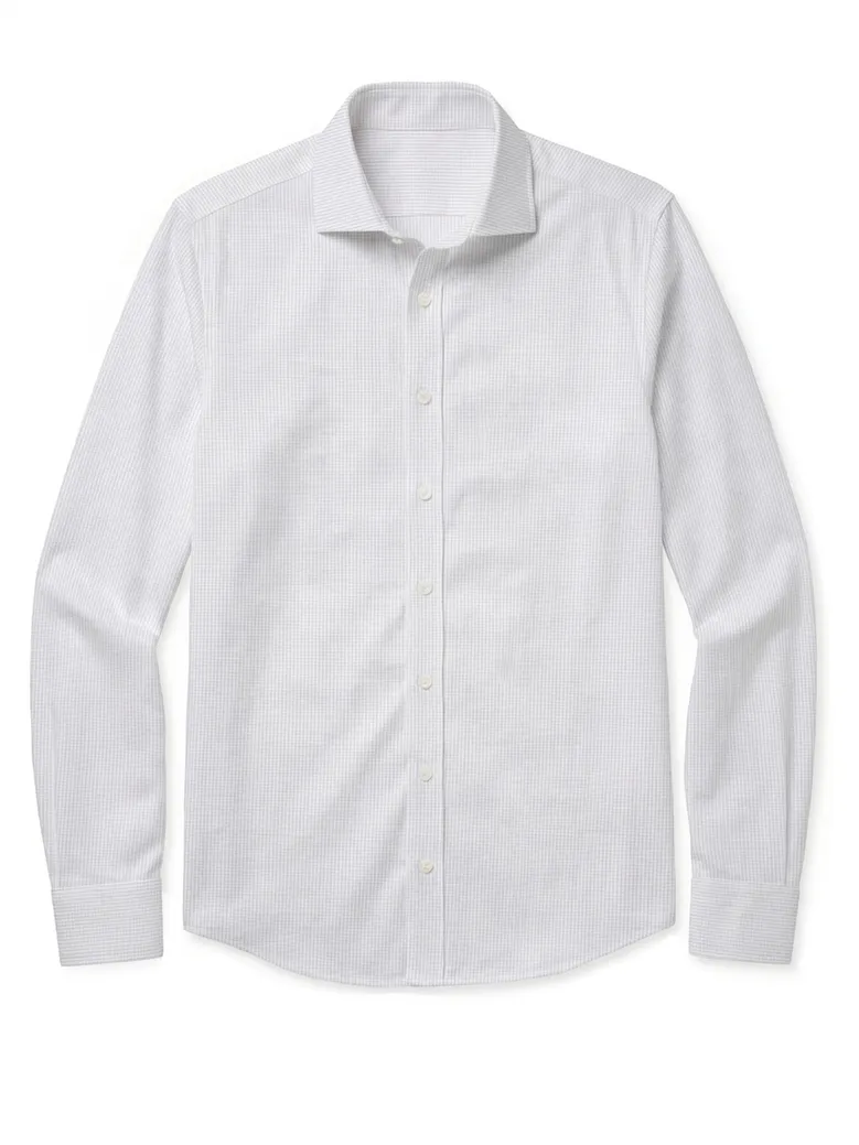 Chemise en popeline à carreaux gris