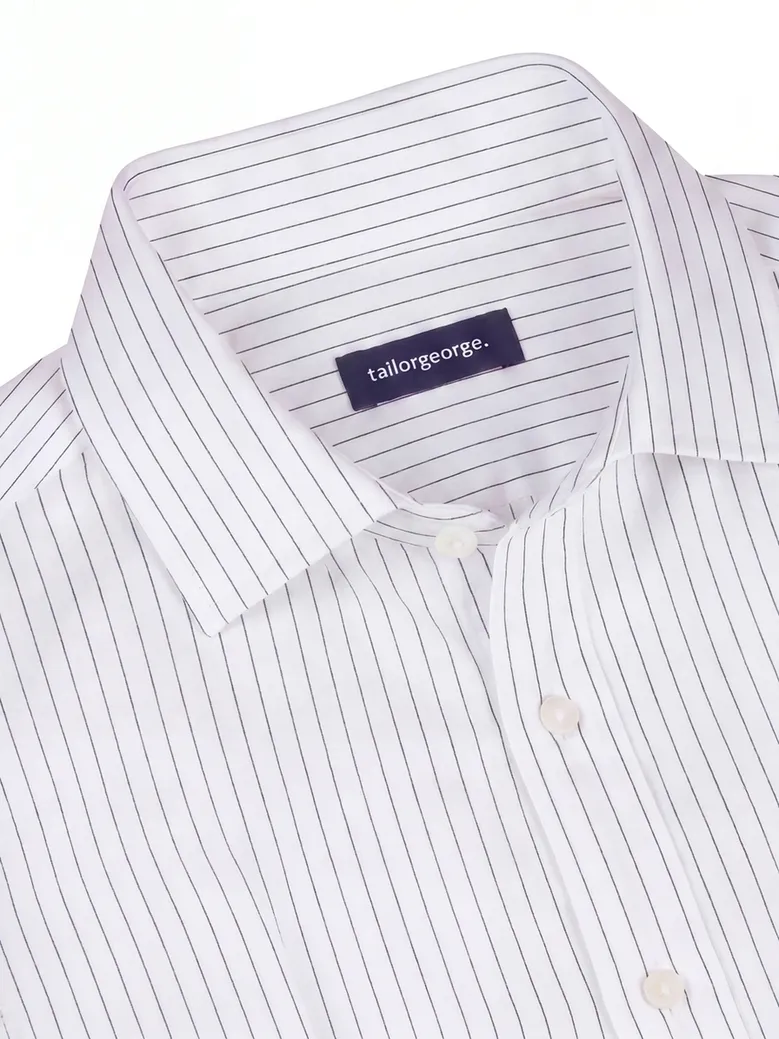 Chemise en popeline à rayures noires