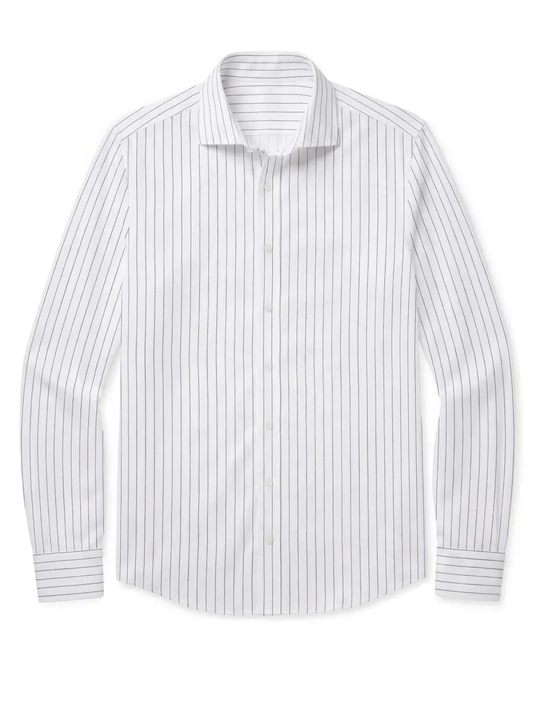 Chemise en popeline à rayures noires