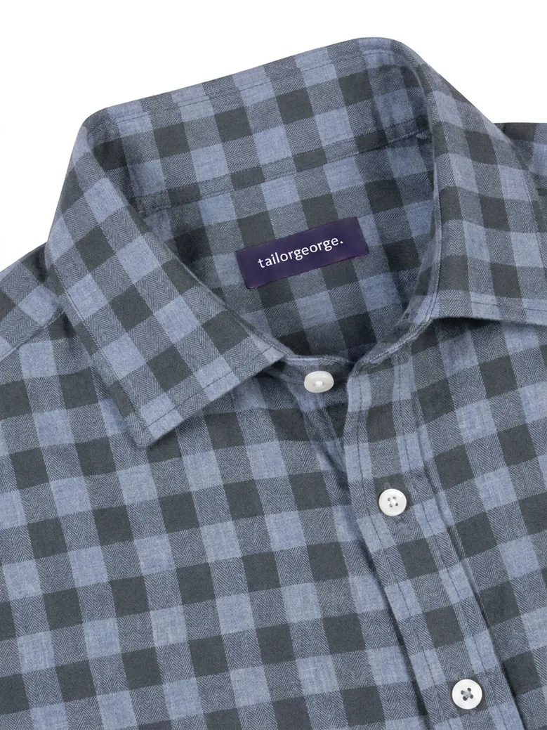 Chemise en flanelle à carreaux bleus
