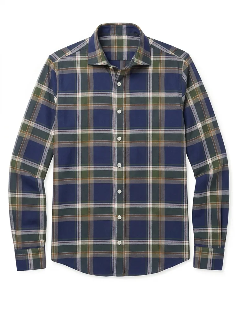 Chemise en flanelle à carreaux bleus