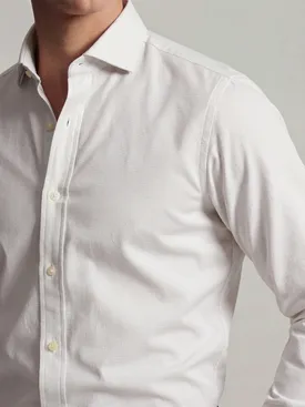 Camicia in twill beige semplice e facile da stirare