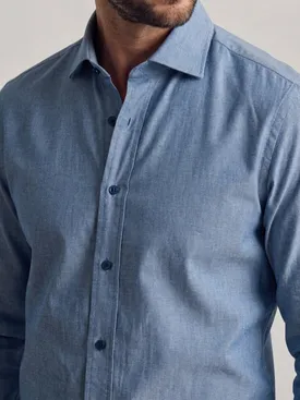 Camicia in chambray blu indaco